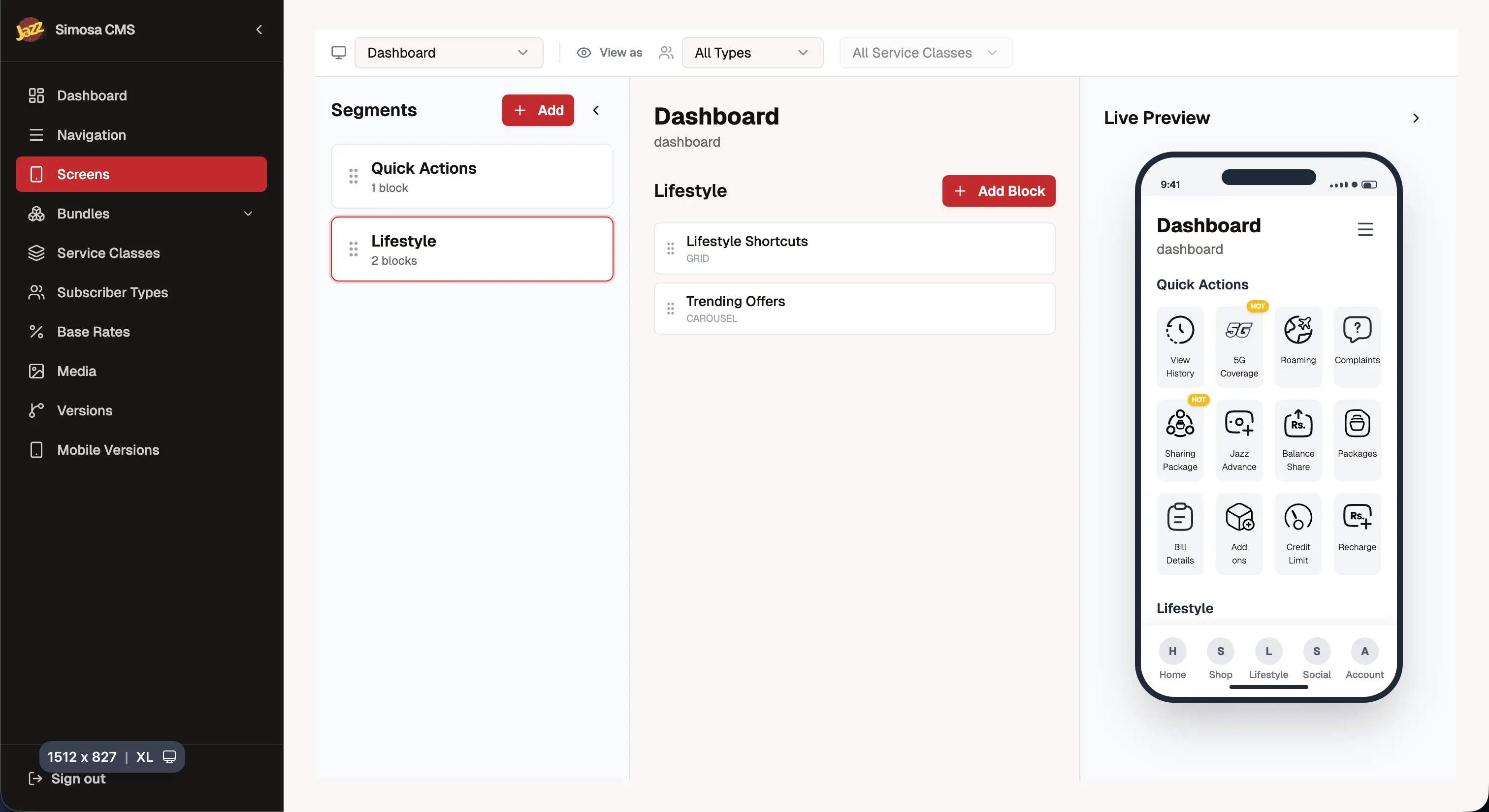 Simosa CMS